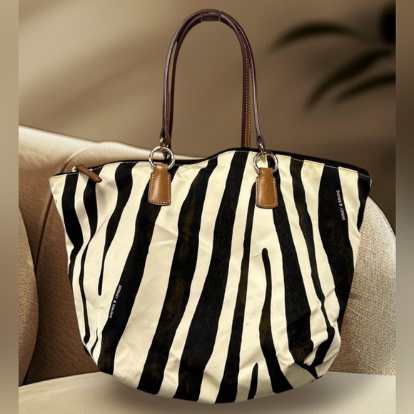 Dooney & Bourke Handbags - NWT Dooney & Burk Nylon Black and Cream Zebra Tote Purse..